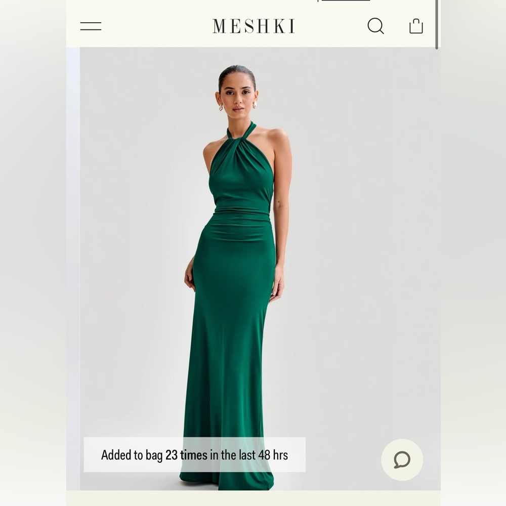 Meshki Elyna Slinky Emerald Green Dress